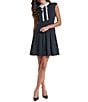 KARL LAGERFELD PARIS Scuba Crepe Collared Dress - Image 1