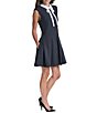 KARL LAGERFELD PARIS Scuba Crepe Collared Dress - Image 3