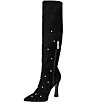 KARL LAGERFELD PARIS Shawna Pearl Embellished Stretch Tall Boots - Image 4