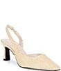 KARL LAGERFELD PARIS Sheenz Raffia Slingback Pointed Toe Pumps - Image 1