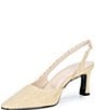KARL LAGERFELD PARIS Sheenz Raffia Slingback Pointed Toe Pumps - Image 4