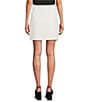 KARL LAGERFELD PARIS Silky Crepe Floral Print A-Line Mini Skirt, Color:Cream/Black Multi - Image 2