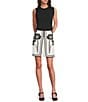 KARL LAGERFELD PARIS Silky Crepe Floral Print A-Line Mini Skirt, Color:Cream/Black Multi - Image 3