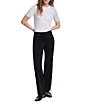 KARL LAGERFELD PARIS Silky Ponte Straight Leg Full Length Pull On Pants - Image 3