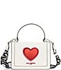 Color:White/Red - Image 1 - Simone Heart Crossbody Bag