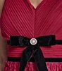 Karl Lagerfeld Paris Sleeveless V Neck Textured Mesh Rosette Long Gown - Image 4