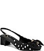 KARL LAGERFELD PARIS Sprouse Polka Dot Bow Slingback Sandals - Image 1