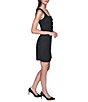 KARL LAGERFELD PARIS Square Neck Pearl Button Sheath Dress - Image 3