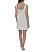 KARL LAGERFELD PARIS Square Neck Pearl Button Trim Tweed Sheath Dress, Color:Soft White - Image 3