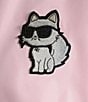 KARL LAGERFELD PARIS Stand Collar Long Sleeve Patch Logo Print Bomber Jacket - Image 5