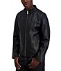 KARL LAGERFELD PARIS Stand Leather Jacket, Color:Black - Image 3