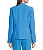 Color:Blithe Blue - Image 2 - Stretch Lapel Collar Neckline Long Sleeve Coordinating Blazer Jacket