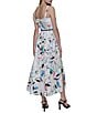 KARL LAGERFELD PARIS Stretch Sateen Multi Print Square Neck Sleeveless Rope Belt Button Front Sheath Maxi Dress, Color:Soft White Multi - Image 2