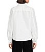 KARL LAGERFELD PARIS Tafetta Point Collar Long Sleeve Corsage Bouse, Color:Soft White - Image 2