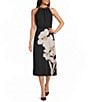 KARL LAGERFELD PARIS Textured Halter Neck Sleeveless Midi Dress - Image 1