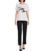 Color:White/Black - Image 3 - Tres Chic Crew Neck Short Sleeve Knit Tee Shirt