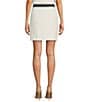 KARL LAGERFELD PARIS Tweed A-Line Skirt, Color:Soft White/Indigo - Image 2