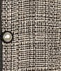 KARL LAGERFELD PARIS Tweed Checkered Point Collar Long Sleeve Button Front Jacket, Color:Black/Soft White/Cream - Image 4