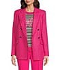Color:Fuschia Tweed - Image 1 - Tweed Long Sleeve Blazer