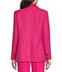 Color:Fuschia Tweed - Image 2 - Tweed Long Sleeve Blazer