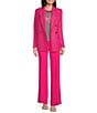 Color:Fuschia Tweed - Image 3 - Tweed Long Sleeve Blazer