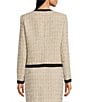 KARL LAGERFELD PARIS KARL LAGERFELD PARIS Coordinating Tweed Open Front Framed Jacket, Color:Truffle/Oyster - Image 2