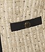 KARL LAGERFELD PARIS KARL LAGERFELD PARIS Coordinating Tweed Open Front Framed Jacket, Color:Truffle/Oyster - Image 4