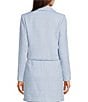 KARL LAGERFELD PARIS Tweed Point Collar Long Sleeve Cropped Jacket, Color:Blue Aura - Image 2