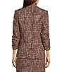 KARL LAGERFELD PARIS Tweed Print Notch Collar 3/4 Scrunch Sleeve Coordinating Jacket, Color:Bronze/Vicuna - Image 3