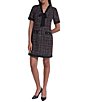 KARL LAGERFELD PARIS Tweed Tie Neck Dress - Image 1