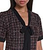 KARL LAGERFELD PARIS Tweed Tie Neck Dress - Image 4