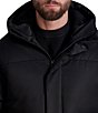 Color:Black - Image 4 - Twill Mid Length Sherpa Lined Jacket