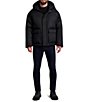 Color:Black - Image 5 - Twill Mid Length Sherpa Lined Jacket