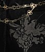 KARL LAGERFELD PARIS Velvet Floral Pattern Notch Collar Chain Belt Button Front Blazer - Image 4