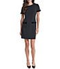 KARL LAGERFELD PARIS Velvet Framing Shift Dress - Image 1