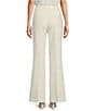 Color:Soft White - Image 2 - Wide Leg High Rise Flat Front Flare Trouser