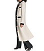KARL LAGERFELD PARIS Wool Blend Point Collar Contrast Single Breasted Walker Coat - Image 4