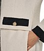 KARL LAGERFELD PARIS Wool Blend Point Collar Contrast Single Breasted Walker Coat - Image 6