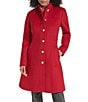 KARL LAGERFELD PARIS Wool Blend Stand Collar Button Front Single Breasted Coat - Image 1