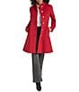 KARL LAGERFELD PARIS Wool Blend Stand Collar Button Front Single Breasted Coat - Image 4