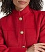KARL LAGERFELD PARIS Wool Blend Stand Collar Button Front Single Breasted Coat - Image 5