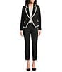KARL LAGERFELD PARIS Woven Flat Front Ankle Length Coordinating Pants - Image 3