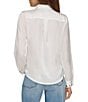 Color:Soft White - Image 2 - Woven Grommet Collar Long Sleeve Button Front Shirt