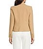 KARL LAGERFELD PARIS Woven Peak Lapel Collar Long Sleeve Button Front Cropped Coordinating Jacket, Color:Cartouche - Image 3