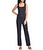 KARL LAGERFELD PARIS Woven Polish Suiting Scoop Neck Sleeveless Coordinating Vest - Image 3