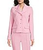 KARL LAGERFELD PARIS Woven Polished Suiting Notch Lapel Collar Long Sleeve Button-Front Jacket - Image 1