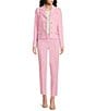 KARL LAGERFELD PARIS Woven Polished Suiting Notch Lapel Collar Long Sleeve Button-Front Jacket - Image 4