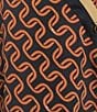 KARL LAGERFELD PARIS Woven Print Spread Collar Short Sleeve Crossover Coordinating Blouse - Image 4