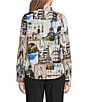 KARL LAGERFELD PARIS Woven Printed Point Collar Long Sleeve Shirt - Image 2