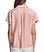 KARL LAGERFELD PARIS Woven Subtle Slub Spread Collar Short Sleeve Front Button Shirt - Image 2